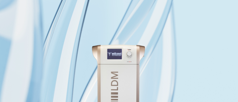 강남 피부관리 클리닉 UH CELL LDM 고밀도 초음파 피부관리 시술 콘셉트를 표현한 그래픽 배너 이미지