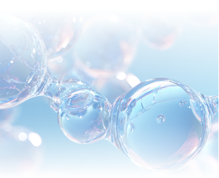 스킨바이브 미세입자 히알루론산이 피부 깊이 수분을 끌어당기는 모습을 시각화한 이미지