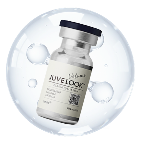 쥬베룩 볼륨 제품과 성분 특성을 시각적으로 표현한 제품 비주얼 이미지