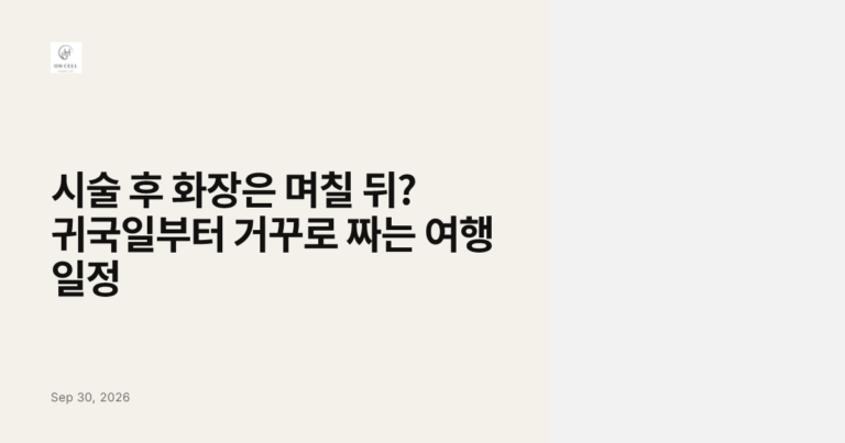 시술 후 화장은 며칠 뒤? 귀국일부터 거꾸로 짜는 여행 일정